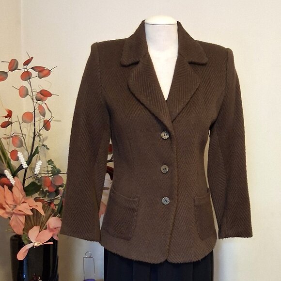 NWT Comfy Lined Brown Blazer Jacket Spring Fall Winter Jackets Tag Size M - Picture 1 of 12